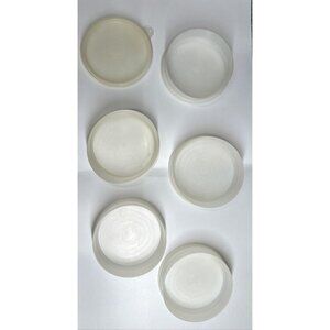 Tupperware Clear Hamburger Keepers & Lid Set Vintage 6 Pieces Replacement 4 inch